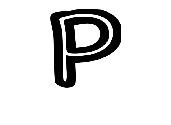 Bold Outlined Comic Mono Letter P Review