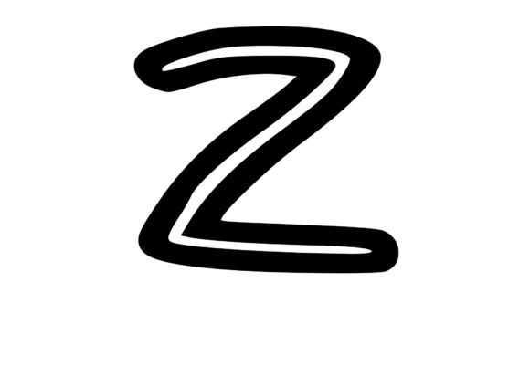 Bold Outlined Comic Mono Letter Z Review