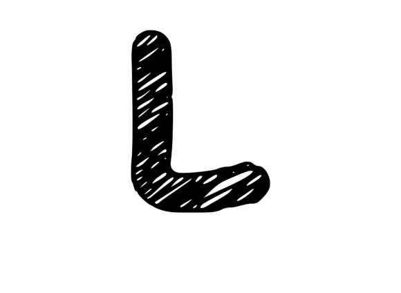 Rough and Messy Scribbled Mono Letter L