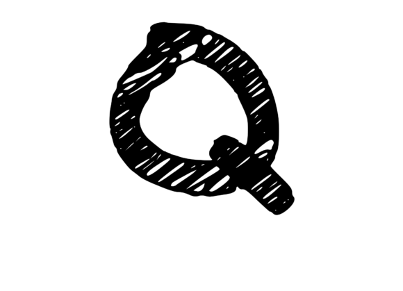 Rough and Messy Scribbled Mono Letter Q Review