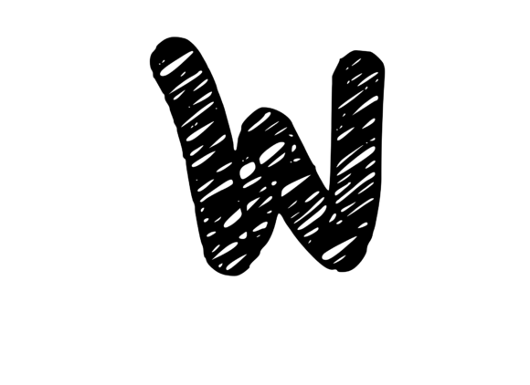 Rough and Messy Scribbled Mono Letter W